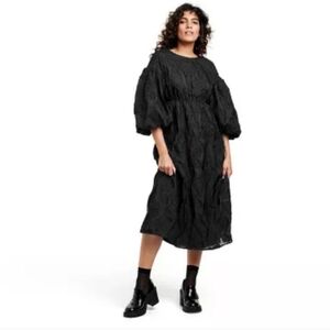 Kika Vargas Target Ballon Sleeve Floral  Midi Dres - Size M